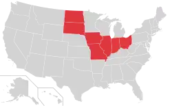 Location of teams in {{{title}}}