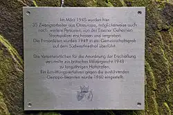 Memorial stone at Montagsloch