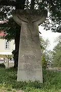 Monument to the destruction of the synagogue on Kristallnacht