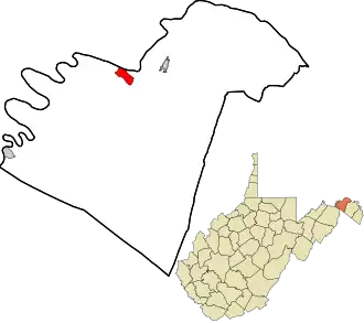 Location in Morgan County and the state of West Virginia.