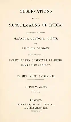 Observations on the Mussulmauns of India