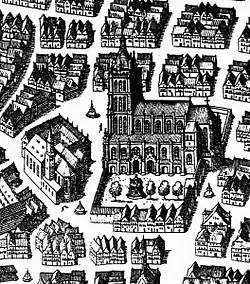 Ulm Minster in 1643, depicted by Matthaeus Merian
