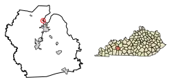 Location in Muhlenberg County, Kentucky