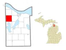 Location within Cheboygan County