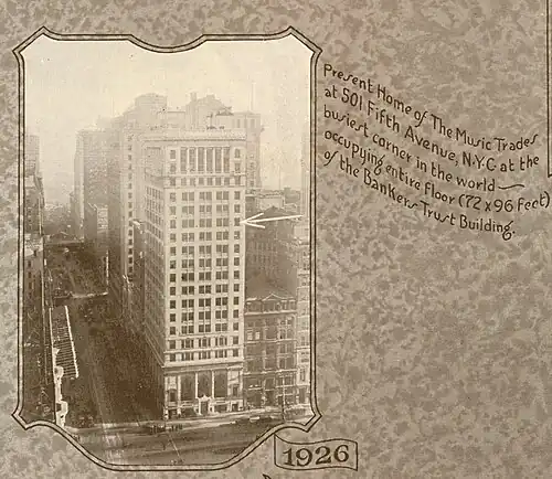 Music Trades Office at 501 Fifth Avenue in 1926