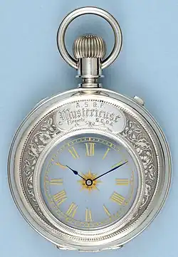 Mystery watch; ca. 1889; diameter: 5.4&nbsp;cm, depth: 1.8&nbsp;cm; Musée d'Horlogerie of Le Locle (Switzerland)