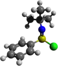 Ball-and-stick model of N-tert-butylbenzenesulfinimidoyl chloride