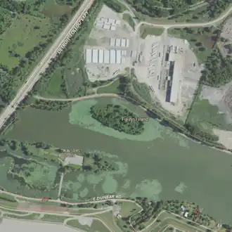 Aerial image of an island.