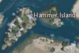Aerial image of an island.