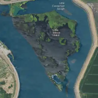 Aerial image of an island.