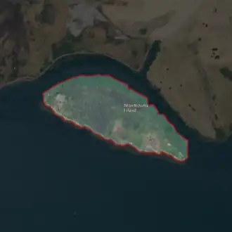 Aerial image of an island.