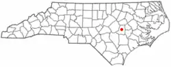 Location of Goldsboro in North Carolina