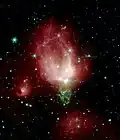 An image of NGC 7129 by the Spitzer Space Telescope