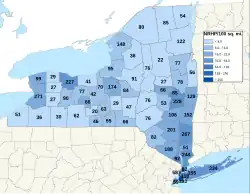 Map of the counties of New York State