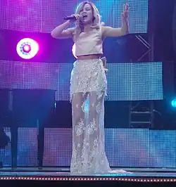 Napoli during rehearsals for the final of the National Qualifiers for the Eurovision Song Contest 2016.