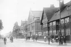 Black-and-white photograph of the Olympia Theatre on Narborough Road in the 1910s