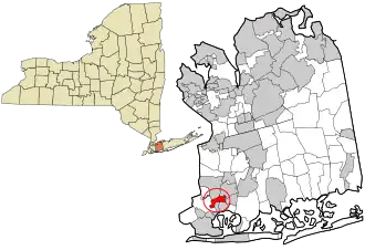 Location in Nassau County and the state of New York