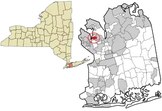 Location in Nassau County and the state of New York