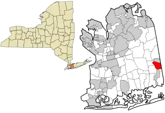 Location in Nassau County and the state of New York.