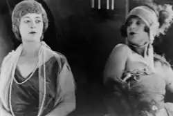 Photograph of Nell Shipman playing two characters at the same time