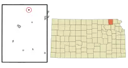 Location within Nemaha County and Kansas