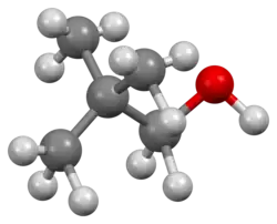 Ball-and-stick model of the neopentyl alcohol molecule