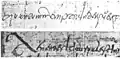 Manuscript samples in New Roman cursive from the 6th century. Top: quantum s(upra)s(cripto) emptori interfuerit. Bottom: tenentes igitur palestini.