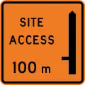 Works site access - 100 metres ahead on left