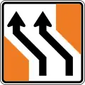 Lane management (two lanes shift to the left)