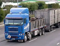 2006 Argosy 8x4 twin-steer flatbed towing trailer in New Zealand