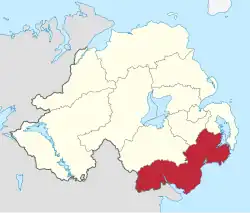 Newry, Mourne and Down shown within Northern&nbsp;Ireland