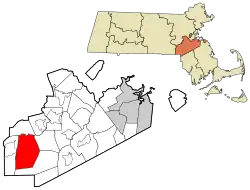 Location in Norfolk County in Massachusetts
