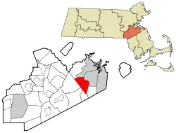 Location in Norfolk County in Massachusetts