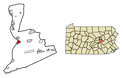 Location of Sunbury in Northumberland County, Pennsylvania.