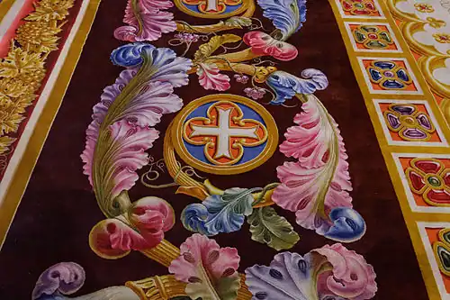 Gothic Revival rinceau on the choir carpet of Notre-Dame de Paris, by the Gobelins Manufactory, 1825-1833, textile, Notre-Dame de Paris[19]