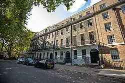 Numbers 43-47 and attached railings