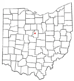 Location of Mount Gilead, Ohio