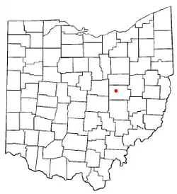 Location of Warsaw, Ohio