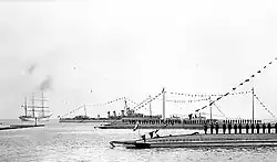 View of the ships of the Submarine Squadron