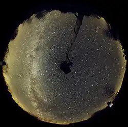 Full range nighttime sky at the Jizera Dark Sky Park.