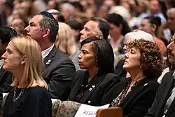 Angela Alsobrooks attending services at Beth El Congregation