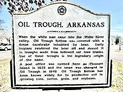 Roadside marker, Oil Trough, Ark., February 2025