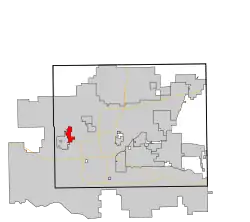 Location in Oklahoma County and the state of Oklahoma.