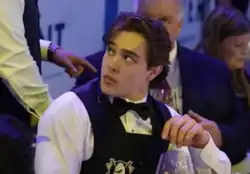 Anaheim Ducks defenseman, Olen Zellweger, on a float during the Ducks Parade at their annual Anaheim Ducks Day at Disneyland Park