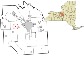 Location in Onondaga County and the state of New York.