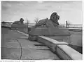 View of the stone lions on the grounds