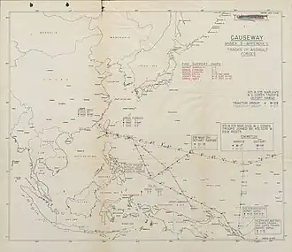 Planned approach of amphibious and fire support forces.