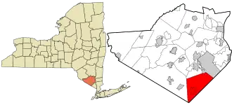 Location in Orange County and the state of New York.