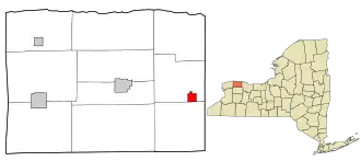 Location in Orleans County and the state of New York.