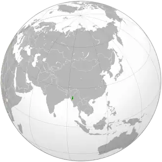 Location of&nbsp;Chinland&nbsp;(dark green)